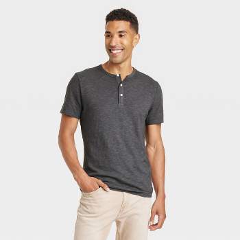 Men's Short Sleeve Henley Shirt - Goodfellow & Co™ White L : Target
