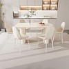 NicBex 63" Dining Table Set for 6 Cream Style Dining Table Round Wave Table Legs with 6 Chairs, Buy 6 Chairs and Get 2 Free - 4 of 4