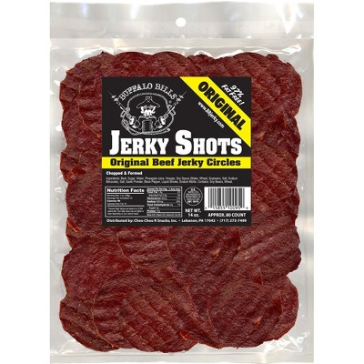 Buffalo Bills 14oz Original Beef Jerky Shots (80 mild jerky circles per bag)