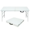 4ft Folding Table,Portable Heavy Duty Plastic Table With Handle, - 2 of 4