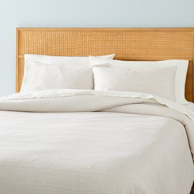 3pc Full/Queen Pickstich Stripe Comforter Bedding Set Twilight Taupe - Hearth & Hand™ with Magnolia