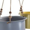 Set of 2 Hanging Planters with Wood Bead Details - Foreside Home & Garden - 2 of 4
