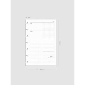 2026 Horizontal Weekly Planner Insert | Monday Start | Cloth & Paper - 1 of 4