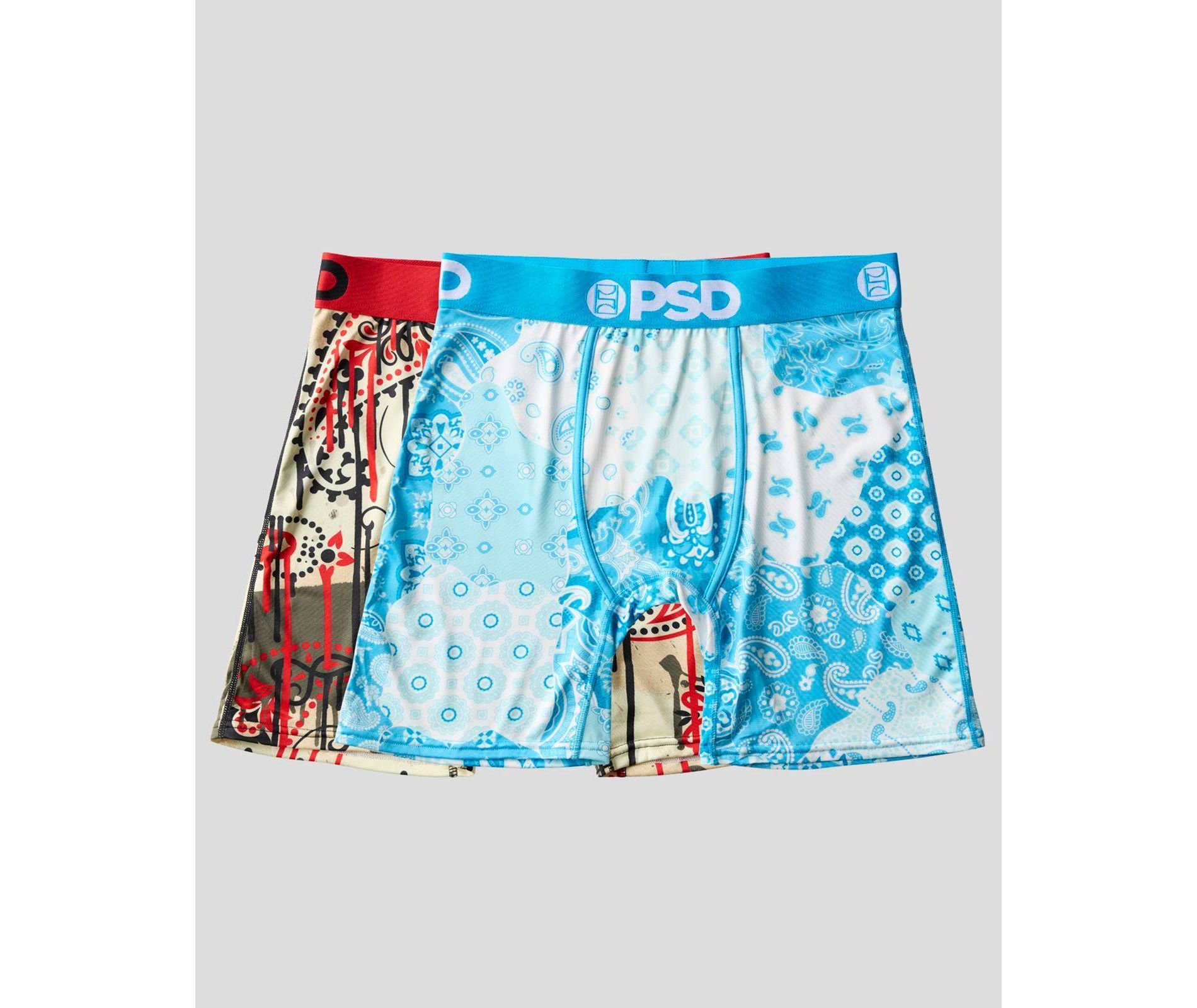 PSD Men's Paisley Print Briefs - Blue/Cream L
