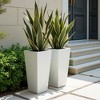 Metal Tapered Planter – Large Outdoor & Indoor Garden Plant Pot with Drainage Hole and Rubber Plug, Stylish Burnished Grey Finish for Home and Patio - 3 of 4