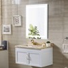 MAYEERTY Bathroom Hanging Mirror Aluminum Alloy Right Angle Rectangle Inner Glow Double Loop Type 32x24x2in - 3 of 4