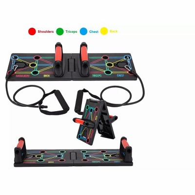 Link  9 in 1 Push Up Rack Board System Fitness Full Body Workout Train Gym Exercise with Resistance Bands For Home & Travel