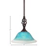 Toltec Lighting Elegante 1 - Light Pendant in  Dark Granite with 10" Teal Crystal Shade - 2 of 2