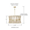 Capital Lighting Bianca 6 - Light Pendant in  Bleached Natural Rope/Patinaed Brass - 4 of 4