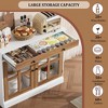 35.4" Sideboard Buffet Cabinets with Glass Door, Buffet Cabinet with Storage, Sideboard Cabinet with Drawer - 3 of 4