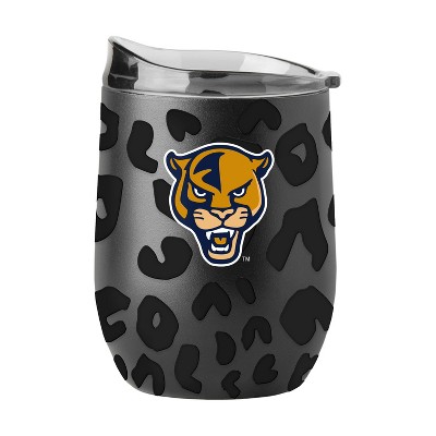 NCAA FIU Golden Panthers 16oz Black Leopard Stainless Steel Wine Tumbler