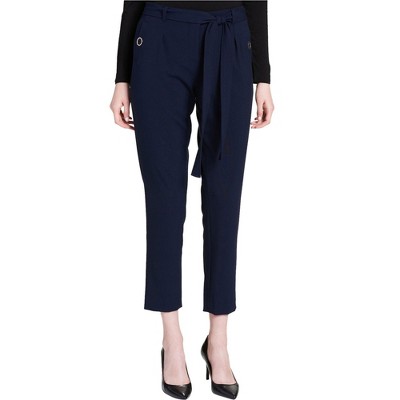 Calvin Klein Womens Sash-Belt Casual Trouser Pants