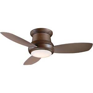 44" Minka Aire Modern Hugger Indoor Ceiling Fan with LED Light Remote Control Oil Rubbed Bronze for Living Room Kitchen Bedroom - 1 of 4