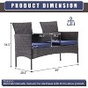 Isabel All Weather PE Rattan Patio Loveseat Set, Conversation Armchair Set with Built-in Coffee Table, Outdoor Furniture - The Pop Home - 3 of 4