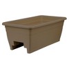 The HC Companies 24 Inch Wide Heavy Duty Plastic Deck Rail Mounted Garden Flower Planter Boxes with Removable Drainage Plugs, 4 Pack, Chocolate - 2 of 4