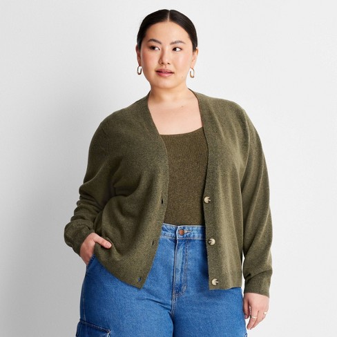 Sweaters for Women Solid Half Button Sweater Sweaters for Women (Color :  Army Green, Size : Large) : : Clothing, Shoes & Accessories