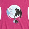 Girls' - How to Train Your Dragon - Night And Light Moon Fit & Flair Cap Sleeve Graphic Dress - 2 of 3