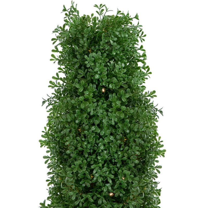 Northlight 4' Pre-Lit Artificial Boxwood Cone Topiary Tree with Pot, Clear Lights, 3 of 7