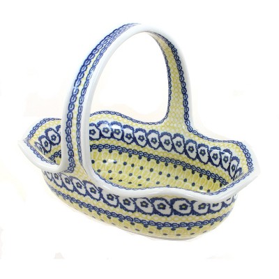 Blue Rose Polish Pottery 876 Ceramika Artystyczna Basket