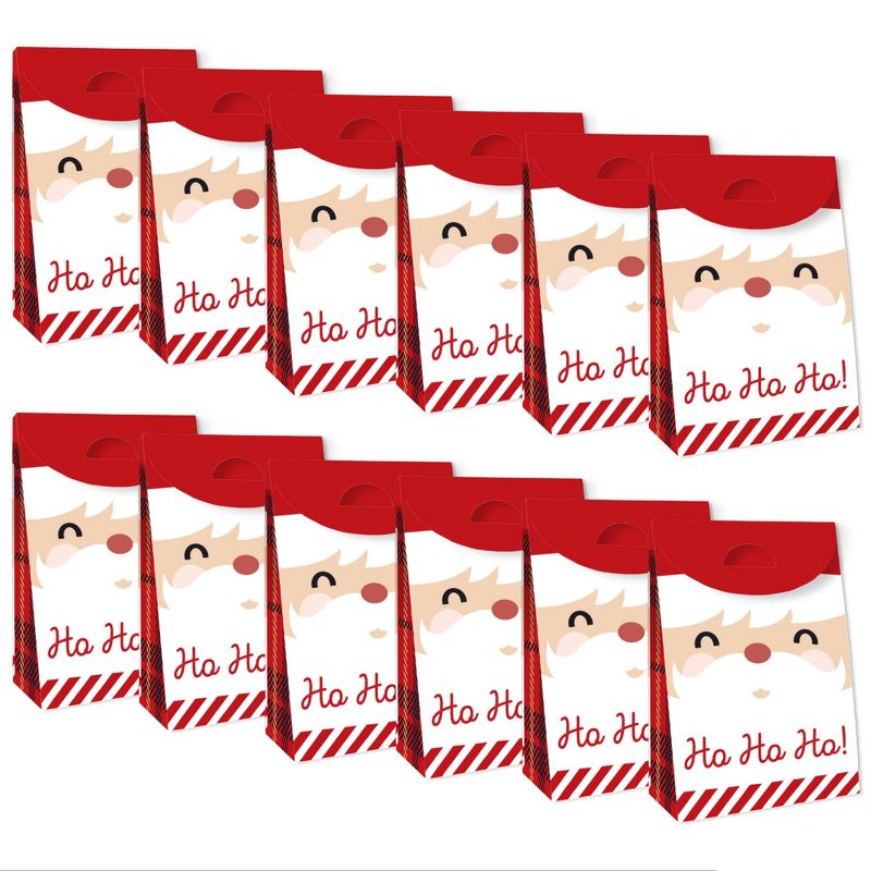 Big Dot of Happiness Jolly Santa Claus - Christmas Gift Favor Bags - Party Goodie Boxes - Set of 12, 6 of 10