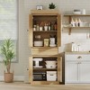 69in Tall Pantry Cabinet,  Wood Kitchen Storage Cabinet with Drawer, 2 Adjustable Shelves & 4 Rattan Doors for Dining Room, Living Room, Office - 4 of 4