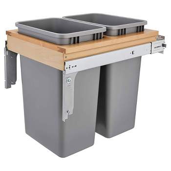 Rev-A-Shelf R8-010314 Liter Pivot-Out Waste Container, Stainless Steel/Black, 15 L