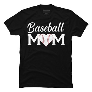 Men's Design By Humans Baseball Mom Heart By shirtpublic T-Shirt - 1 of 2