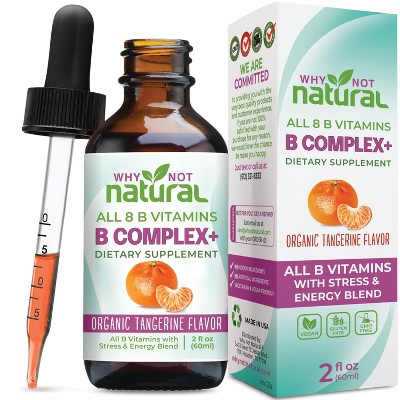 Why Not Natural Vitamin B Complex Liquid Drops – Organic, Vegan B1–B6, Biotin, Folate & Choline for Energy & Wellness