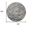 HomeRoots 9' Gray And Ivory Abstract Round Rug - 3 of 4