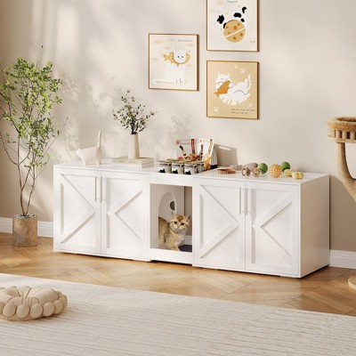 Cat Litter Box Enclosure,Hidden Litter Box Furniture for 2 Cats