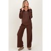 Pinkblush Brown Ribbed Half Zip Pullover Wide Leg Pant Maternity Set - 2 of 4