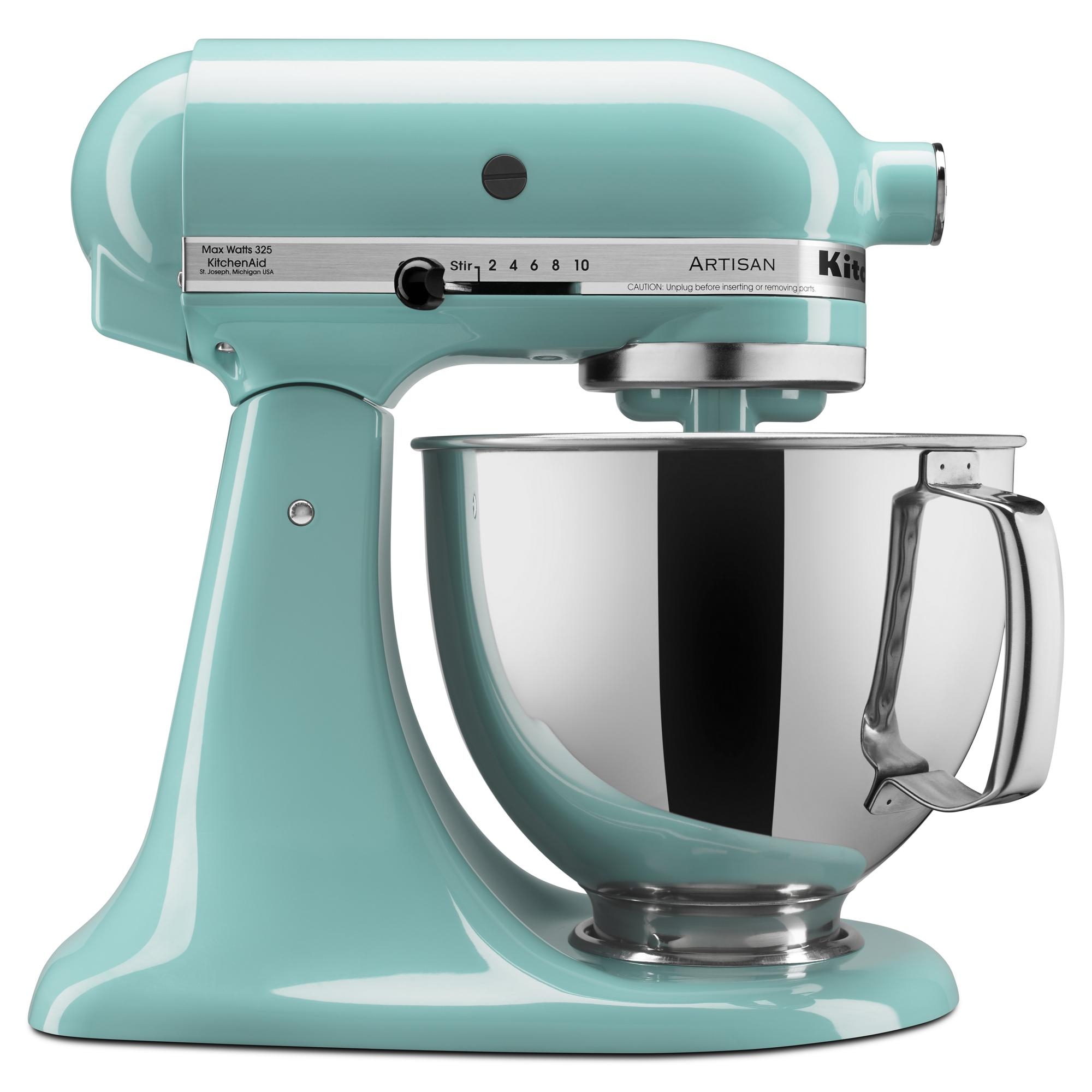 KitchenAid Artisan Series 5qt Tilt-Head Stand Mixer Aqua Sky: 10 Speeds, 325 Watts, Includes Attachments
