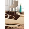 Echo Shapes Circles Modern Geometric Comfy Casual Hand Carved Abstract Contemporary Thick Soft Area Rug - image 2 of 4