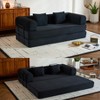 VASIP Convertible Corduroy Sleeper Sofa Bed,Folding Mattress, Sturdy Fixed-Shape Frame, Cylindrical Pillow,for Living Room, Bedroom,Black - 2 of 4