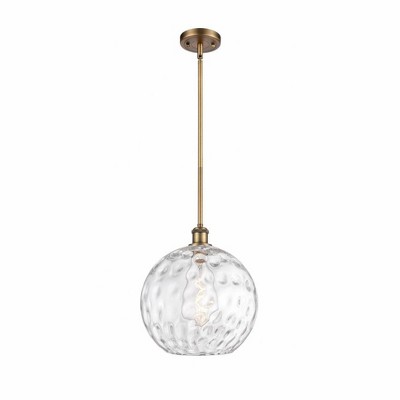 Athens Water Glass - 1 Light Mini Pendant In Industrial Style-15 Inches Tall and 12 Inches Wide