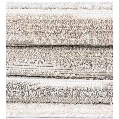 Light Gray Stripe Rectangular Outdoor Rug 8' x 10'