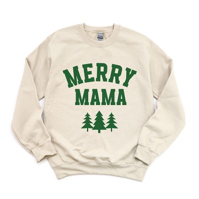 Simply Sage Market Women's Graphic Sweatshirt Merry Mama Pine Tree