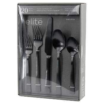 Elite Stonehenge 20-Piece Black 18/10 Stainless Steel Flatware Set (Service for 4)