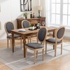 Lyngins French Style Dining Chairs (Set of 2), Linen Upholstered Armless Chair with Rattan Backrest, Solid Wood Kitchen Chairs & Living Room Chair - 2 of 4