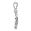 Black Bow Jewelry 14k White Gold Polished and Satin Elephant Pendant, 19mm - 2 of 4