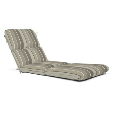 Casual Cushion Stripe Sunbrella Fabric 1-Piece Outdoor Chaise Cushion, 22.5"W x 74"L