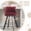 MOONMISS Set of 2 velvet bar chairs,Back pull point design, 360 degree rotation, back pull loop detachable design, rivet decoration - 2 of 4