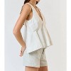 Women's V-neck Sleeveless Flare Top - lalavon - 3 of 4
