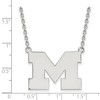 Black Bow Jewelry Sterling Silver Michigan Wolverines NCAA Necklace 18 Inch - 2 of 4