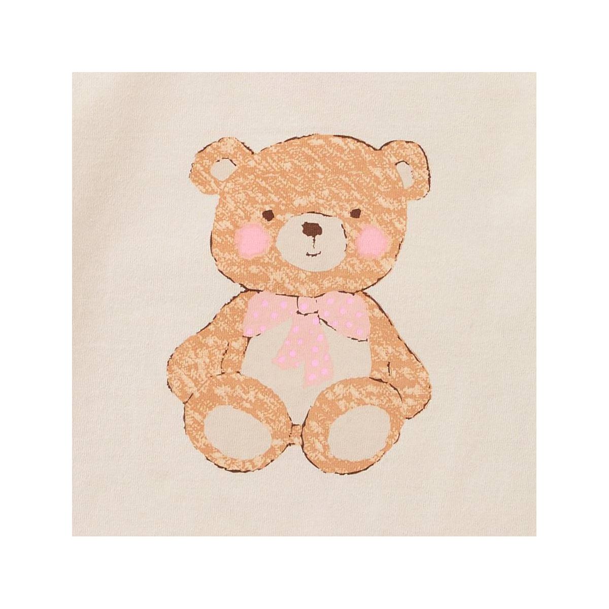Baby & Toddler Girls' Long Sleeve Bear Classic T-Shirt - Cat & Jack™ Cream - thumbnail 3