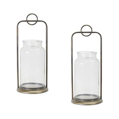 Melrose Antique Metal Candle Holder (Set of 2)