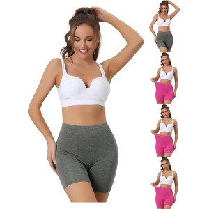 Allegra K Women's Mid-Thigh Boxer Full Coverage Soft Stretch Boyshorts Multicolored - 1 of 4