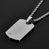 West Coast Jewelry Men's Cubic Zirconia Dog Tag Tungsten Carbide Necklace - 24" - 3 of 4