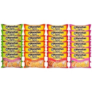 Maruchan Ramen Instant Noodle Soup Variety Mix 24 Packs, 4 Flavors - 6 Beef, 6 Lime Chili Shrimp , 6 Shrimp , 6 Chicken - 1 of 1