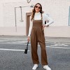 Women's Coffee Brown Corduroy Square Neck Jumpsuit - Cupshe - 2 of 4